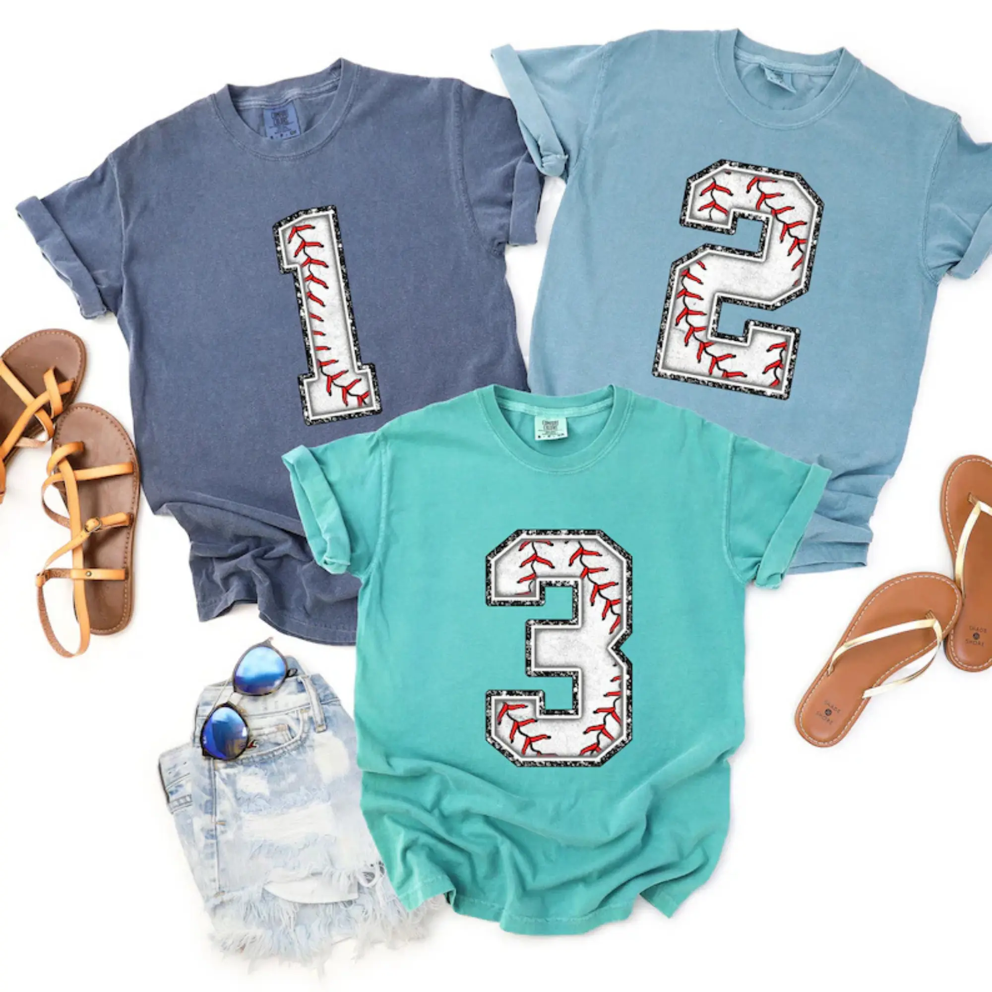 [Note Custom] Comfort Colors Baseball Numbers T Shirt, Custom Baseball Tee, Personalized Baseball Gift, Baseball Birthday, Sporty Women Shirt