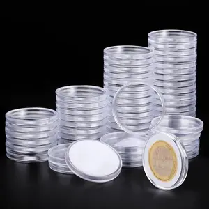 60pcs Clear Plastic Coin Capsules, Silver Dollar Coin Holder, 1.575 Inch Silver Coin Storage, Coin Holders for Collectors