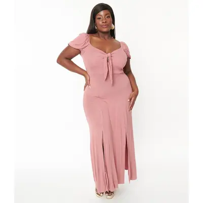 Dusty Pink Dresses Plus Size - TikTok Shop