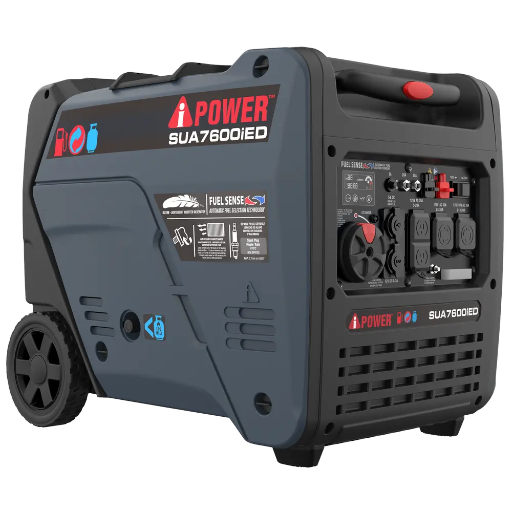 7600W Dual Fuel Portable Inverter Generator,Electric Start with CO Sentry SUA7600iED