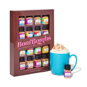 BomBombs, Hot Chocolate Mix Gift Set in Mini Bottles, Flavors Include Rocky Road, Pumpkin Pie, Chocolate Cherry, Peppermint Swirl, Salted Caramel Donut & More, Sampler Set of 16