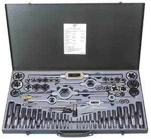 Value Collection Tap & Die Set, 1/8-44 to 3/4-16 Taps, 1/8-44 to 3/4-16 Dies, UNF, Carbon Steel, Hex Dies, 41 Pc CCT1593