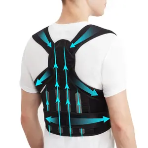 Adjustable back support posture correction belt, male and female waist support and shoulder support, can improve scoliosis and relieve pain in the upper and lower back, Adjustable Back Brace, Posture Straightener