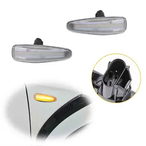 2PCS Clear Lens Amber LED Side Marker Signal Lamps For Mitsubishi Lancer EVO X Outlander  2008 2009 2010 2011 2012 2013 2014 2015 2016 2017 Replace OEM 26160-8990A