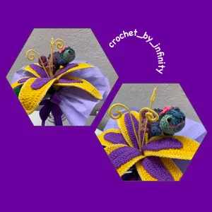 Crochet Tangled Flower with Chameleon