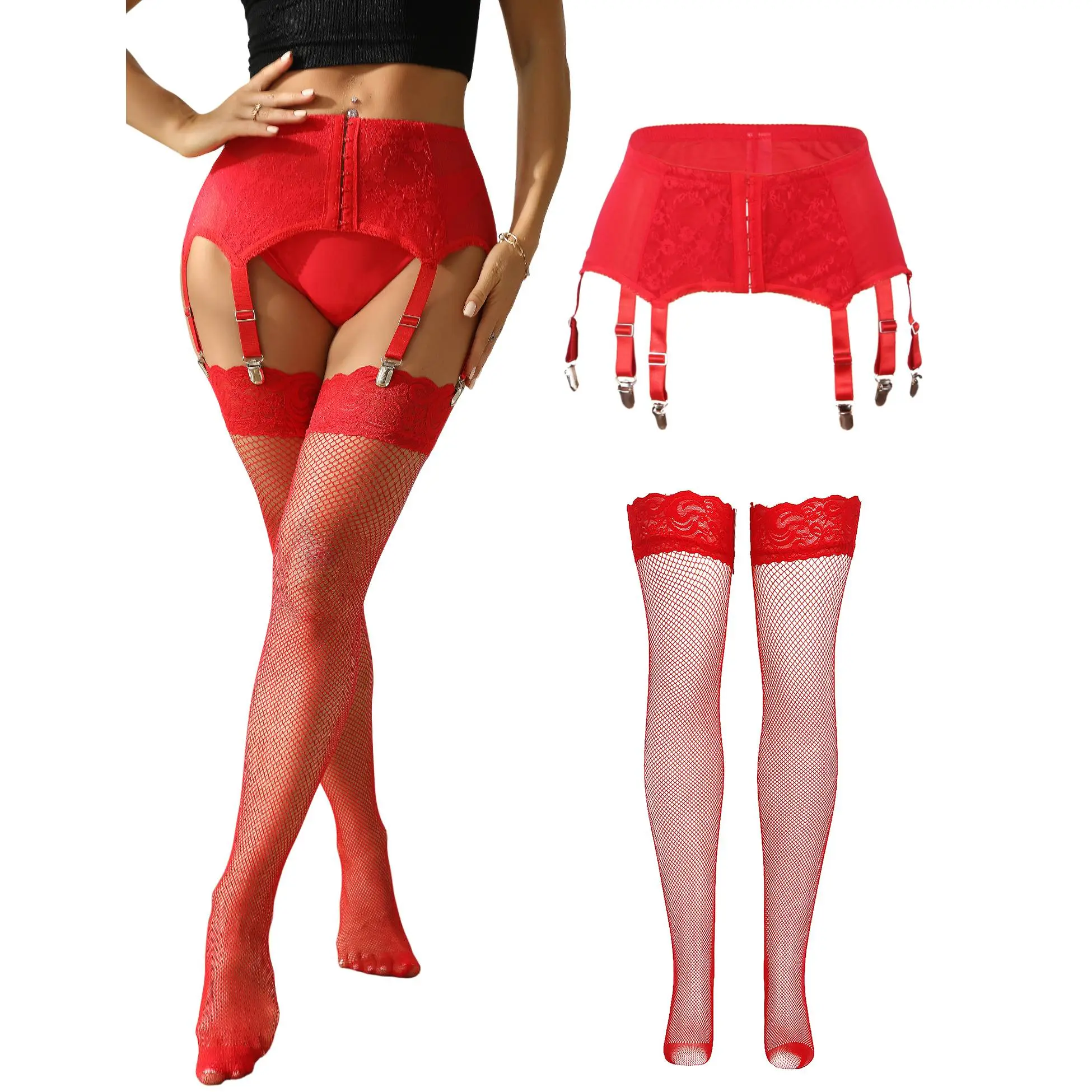 OHYEAH Women's High-Waist Comfortable Lace Mesh Garter Belt, Plus Size with Flower Detailing, Adjustable Straps, 6 Metal Clips for Socks - TikTok Shop OHYEAH Women's High-Waist Comfortable Lace Mesh Garter Belt, Plus Size with Flower Detailing, Adjustable Straps, 6 Metal Clips for Socks - TikTok Shop
