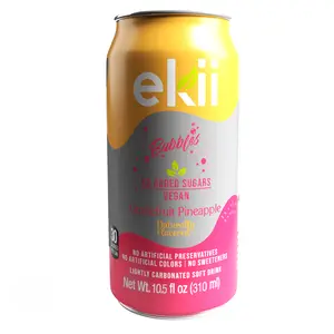 (12 Pack) Ekii Lightly Carbonated Grapefruit Pineapple 10.5oz Vegan No Added Sugars Refreshing Soft Drink - Beverage