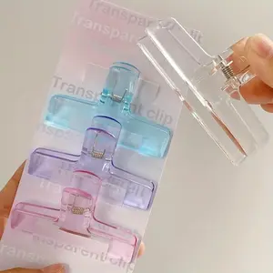 Clear Clip Set, 4pcs Multipurpose Transparent Clip, Fastener Clip, File Clip, Office Clip, Home Clip, Clamp for File, Document, Photo, Paper