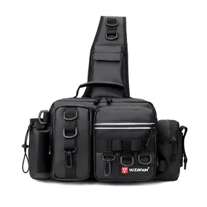 Multifunctional Fishing Tackle Bag - Waterproof Large Capacity Lure Rod Holder Sling Waist Pack for Outdoor Anglers