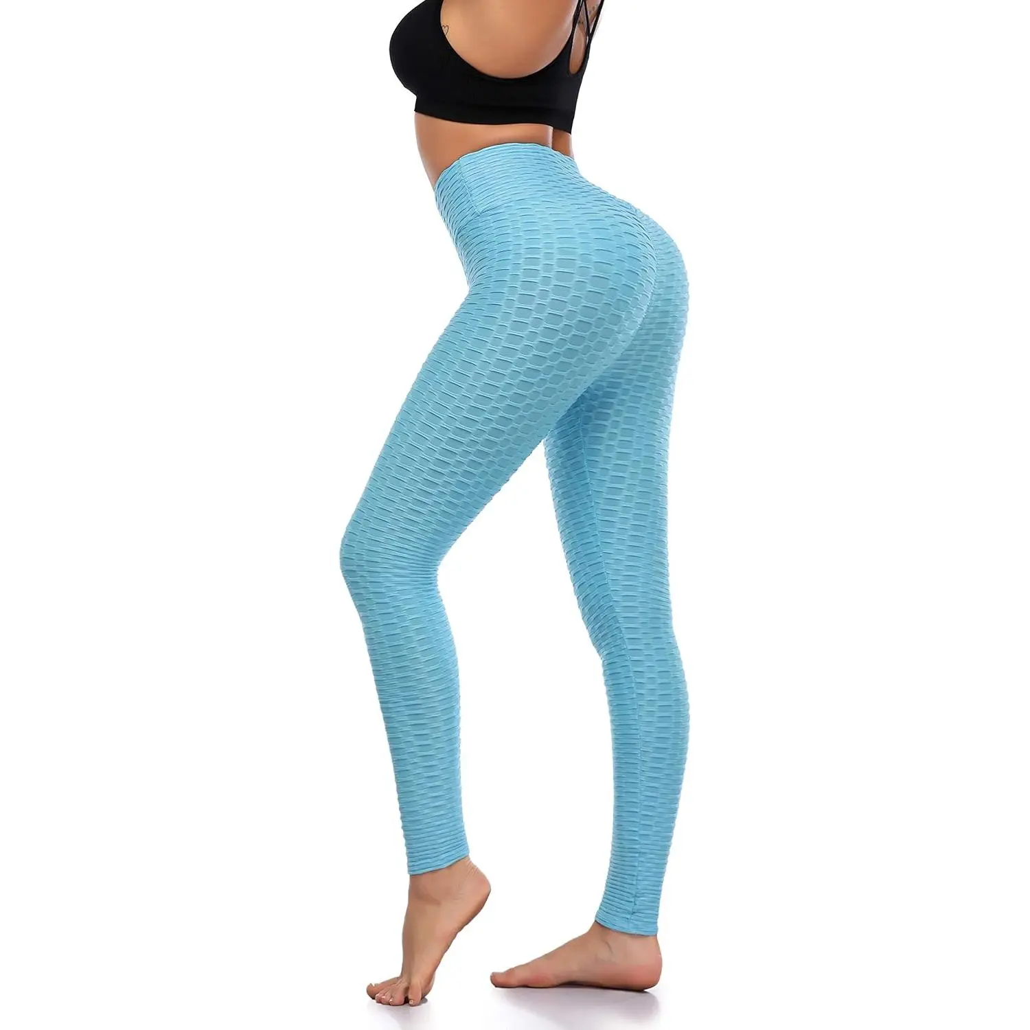 Scrunch Butt Leggings for Women High Waist Textured Yoga Pants Ruched Butt Lifting Workout Tights