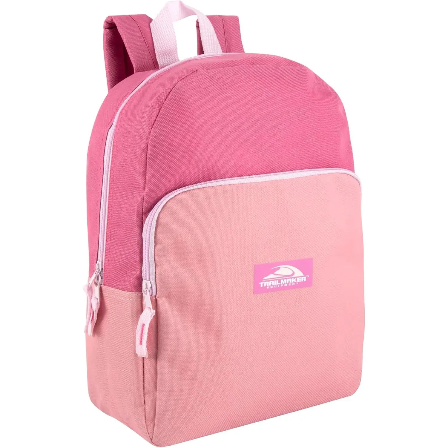 Trail maker 15 Inch Backpack for Girls, Preschool, Elementary & Middle School Students – Spacious Bookbag with Large Front Pocket, Adjustable Straps, Fits up to 13 Inch Laptop (Pink)