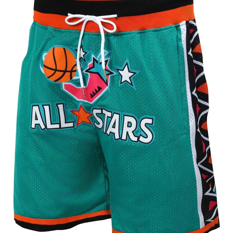 Men's Green Basketball Shorts, Vintage Embroidered Zipper Gym Shorts, Casual Training Pants, Streetwear Sports Shorts for Spring & Fall, Athletic Shorts, Shorts Sportswear