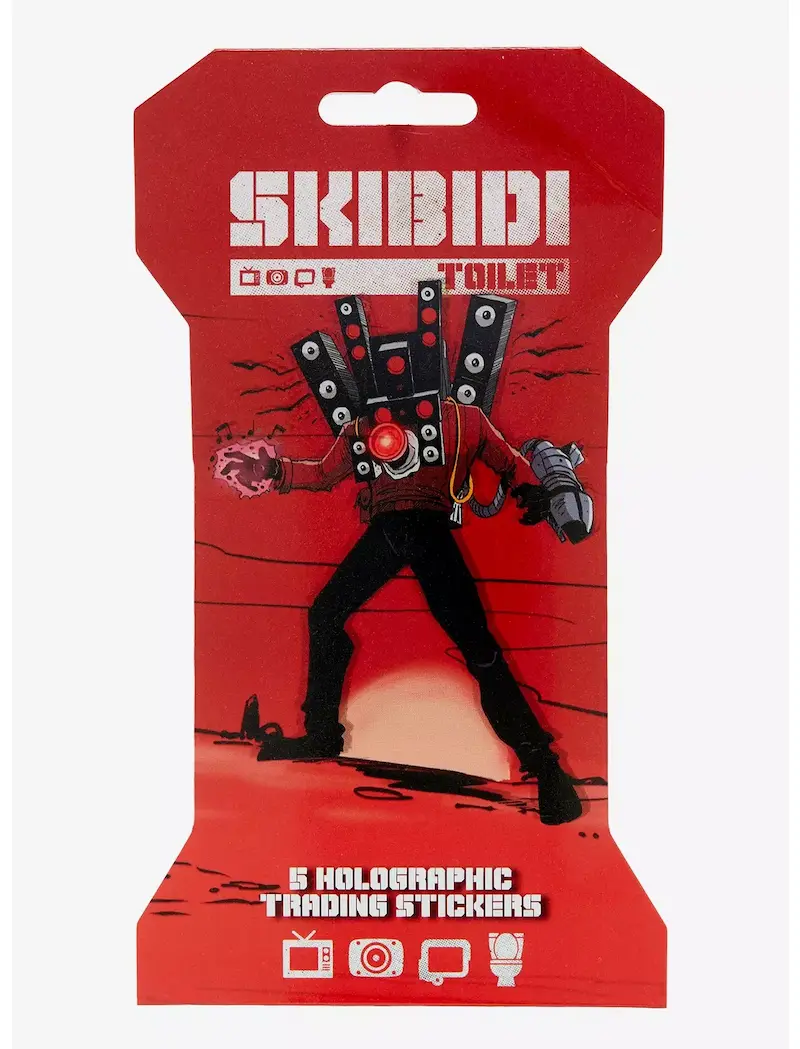 Skibiti Toilet Hanger Collectible Holographic 5 Trading Sticker Card Pack