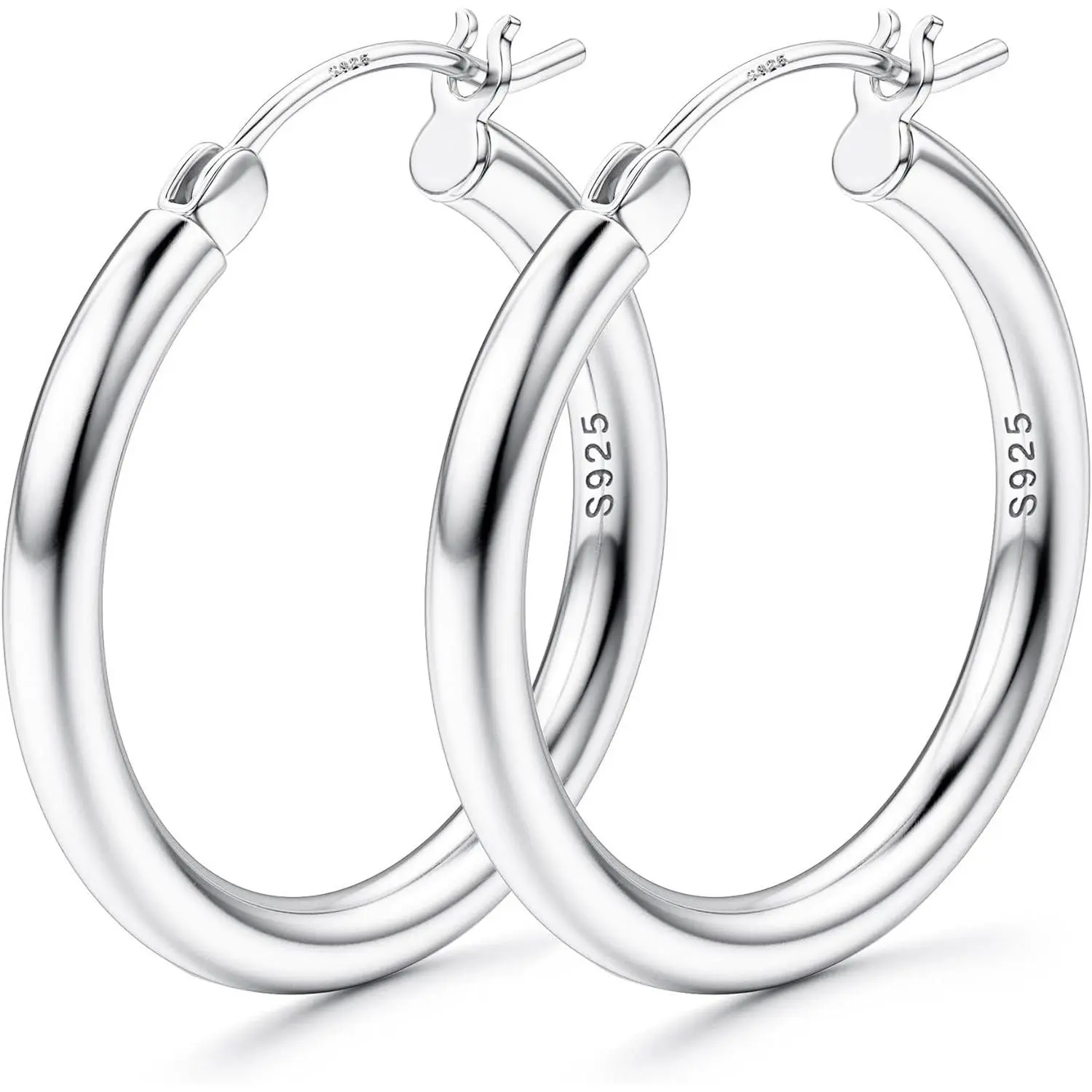 Milacolato Chunky Hoop Earrings - 3mm to 70mm Sizes, Hypoallergenic Lightweight Unisex Earcuffs, Earring for Women for Daily Wear