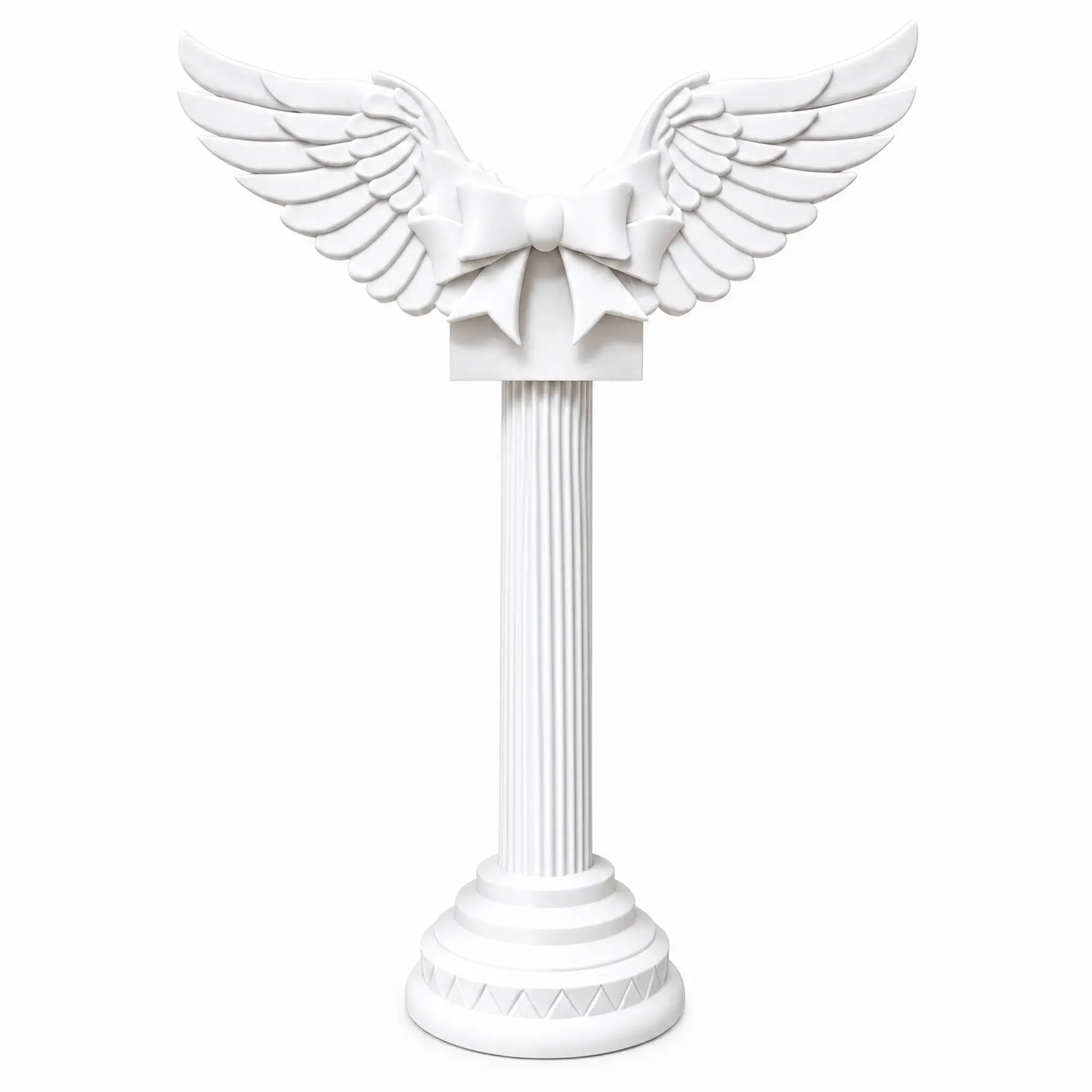 Durable Aesthetic Angel Wings Headphone Stand, White Roman Column Headset Holder, Accessories for Women