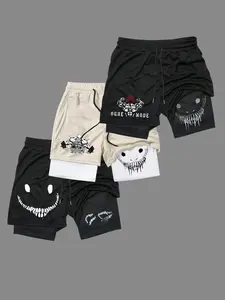 Men's Regular Fit Skull Print Boxer Briefs, Casual Comfy Breathable Underwear for Daily Wear, Mens Underwear for Summer, Print Boxershorts