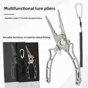 New stainless steel multi-functional fishing pliers for cutting PE line, opening loops, controlling fish, tying hooks, and removing hooks