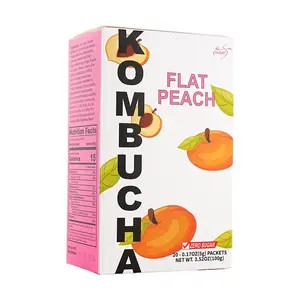 ALLFIT Korean Probiotic Kombucha - Peach Flavor, 20 Packs, 100g | Low Calorie, Sugar-Free, Gut Health Drink