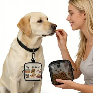 Dog Snack Bag with Hooks and Zipper, Pet Training Set for Dogs & Cats, Choose From Two Colors and Three Patterns, 1 Piece