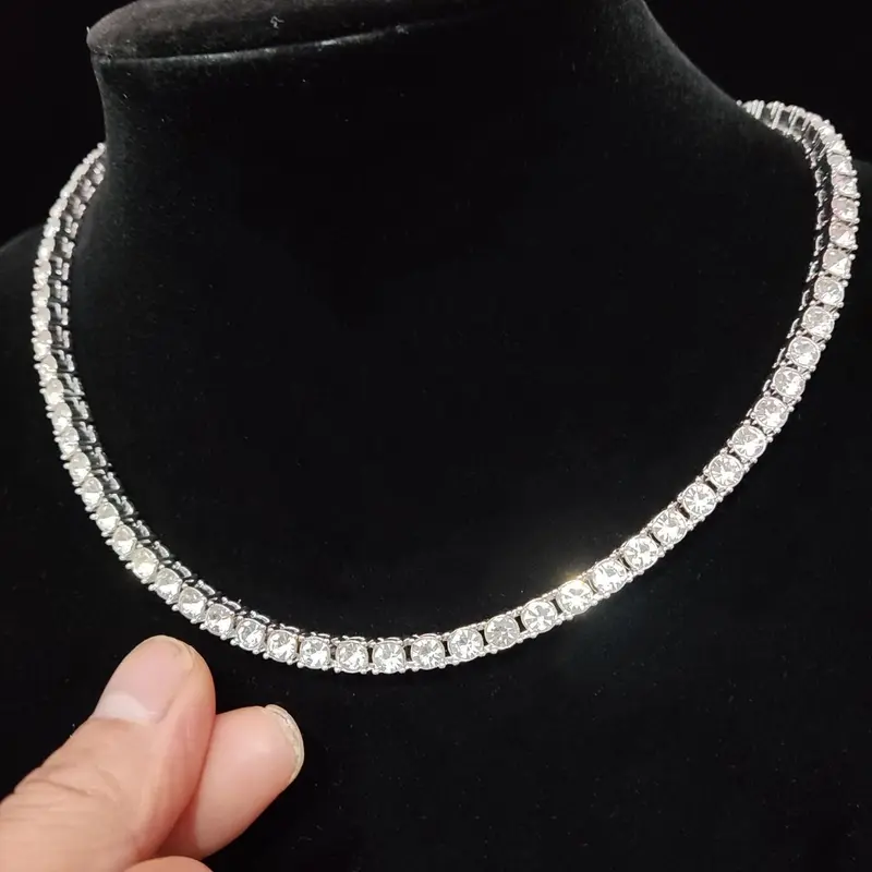 Fashion Rhinestone Decorated Statement Trendy Necklace for Men & Women, Fashion Accessories for Party, Daily Clothing Decor, Trendy All-match & Exquisite Jewelry for Birthday Gift, Girlfriend Gifts without Box