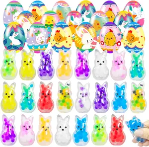 Christmas Gift 24 Pack - Pre-filled Easter Eggs with Squishy Toys, Bright Colorful Easter Eggs, Egg Fillers & Party Favors