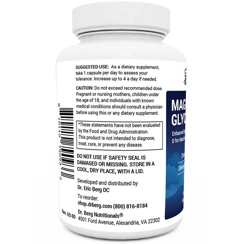 Dr. Berg Nutritionals Magnesium Glycinate - Supports Muscle Health & Nerve Function Healthcare Dietary Supplement