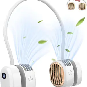 Portable Neck Fan - Bladeless 3 Speeds USB Rechargeable Fan for Women & Men, 360°Adjustable Cooling, White Design, Travel Use