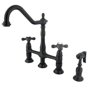 Kingston Brass  8 in. Center Kitchen Faucet With Side Sprayer
