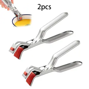 Stainless Steel Hot Bowl Plate Dish Clamp Holder Set, Heat Resistant Kitchen Utensils Tools, Multi-Functional Food Clip for Microwave Air Fryer