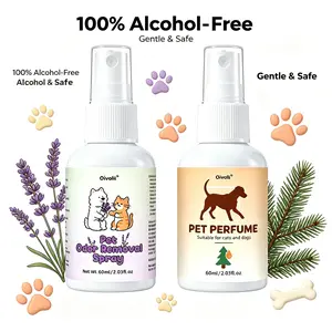 Verbena Lavender & Cedar Pet Odor Eliminator Spray, 2 Bottles 60ml, Alcohol-Free Pet-Safe Deodorant for Dogs Cats Pet Perfume Spray