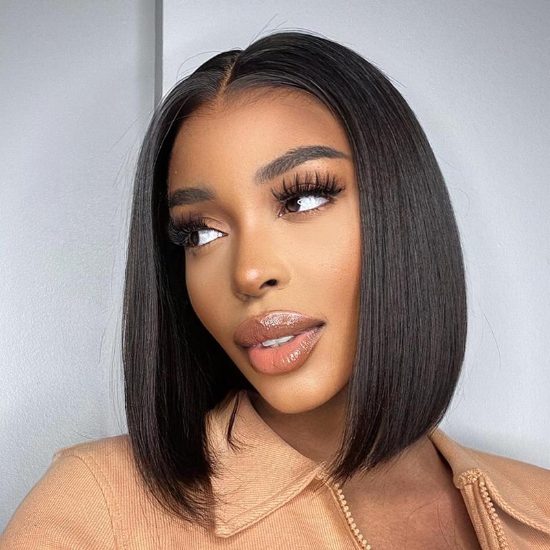 【Flashsale】ISEE Wear Go Straight Short Bob Wig 6*4 Glueless Pre-plucked Hairline Pre-cut Lace Wig Beginner Friendly Gift for Girlfriend/Wife/Family Springtok#iseehairbeauty