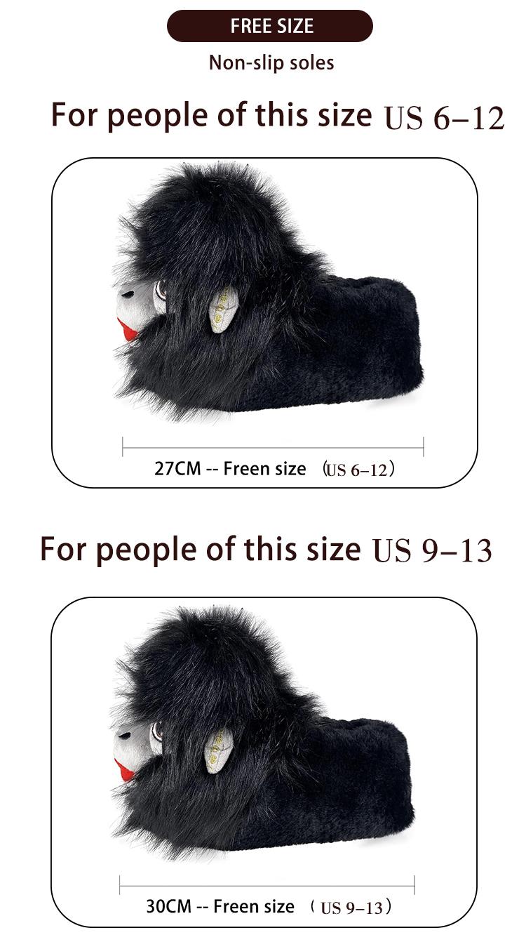 Yetbake Orangutan Winter Warm Plush Floor Lazy Shoes Men Women Unisex Indoor  Christmas Boots Anti-Slip Cotton Sneakers Lovers' House Slippers