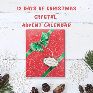 The 12 Days of Christmas Themed Advent Calendar with Twelve Crystals, Minerals & Tumbled Stones
