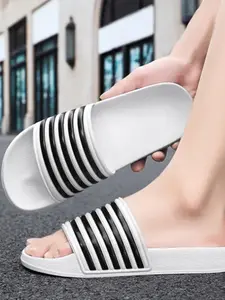 Summer Men's Striped Sandals, Couples' Non-Slip Eva Slides, Comfortable Beach Shoes, Casual Home Footwear, Garden Walks