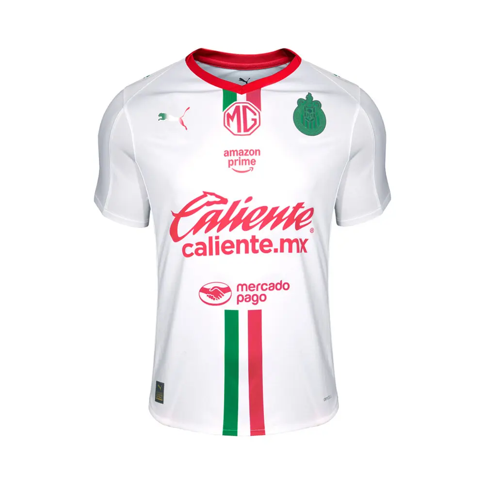 PUMA Mens Chivas Away Shirt Replica 25-26 Crew Neck Short Sleeve Jersey Casual - White