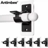 Antimbee 6-Pack No-Drill Curtain Rod Brackets, Self-Adhesive Multifunctional Acrylic Gel Rod Holder Hooks, 20 lb Capacity, Renter-Friendly Apartment Accessories for House Decor, Fallhomedecor