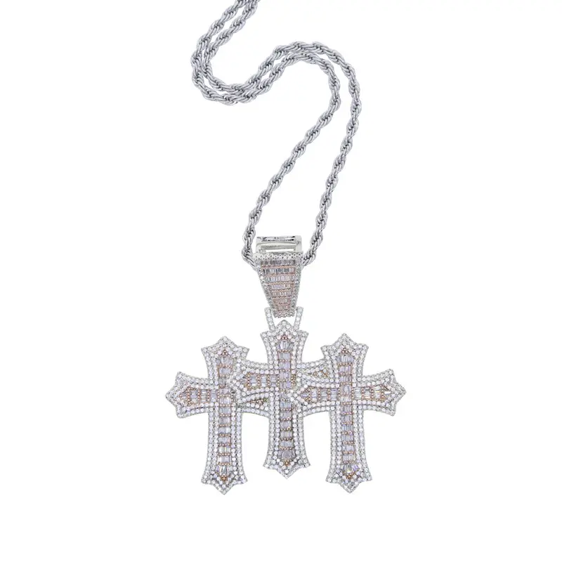 Three rows of crosses