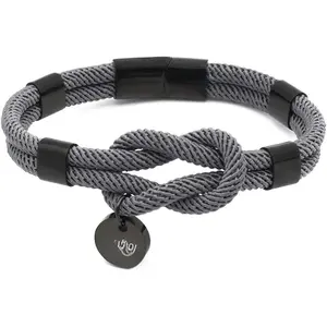 Paracord Braided Rope Bracelet for Men Women | Lightweight Nautical Unisex Cuff Bracelet with Stainless Steel  Clasp