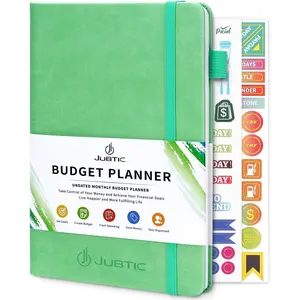 Easy Use Budget Planner Undated, Monthly Budget Book, 2026-2027 Financial Planner with Expense Tracker Notebook, Account Book for Home Office Work - 12 Month, A5 Size, Mint Green