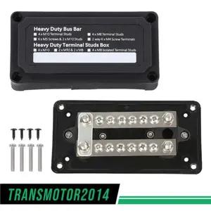 CROSSDESIGN Heavy Duty Bus Bar 12V Terminal Ground Power Distribution Junction Block Kit