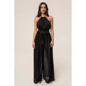 Black Resort Glow Chiffon Pant