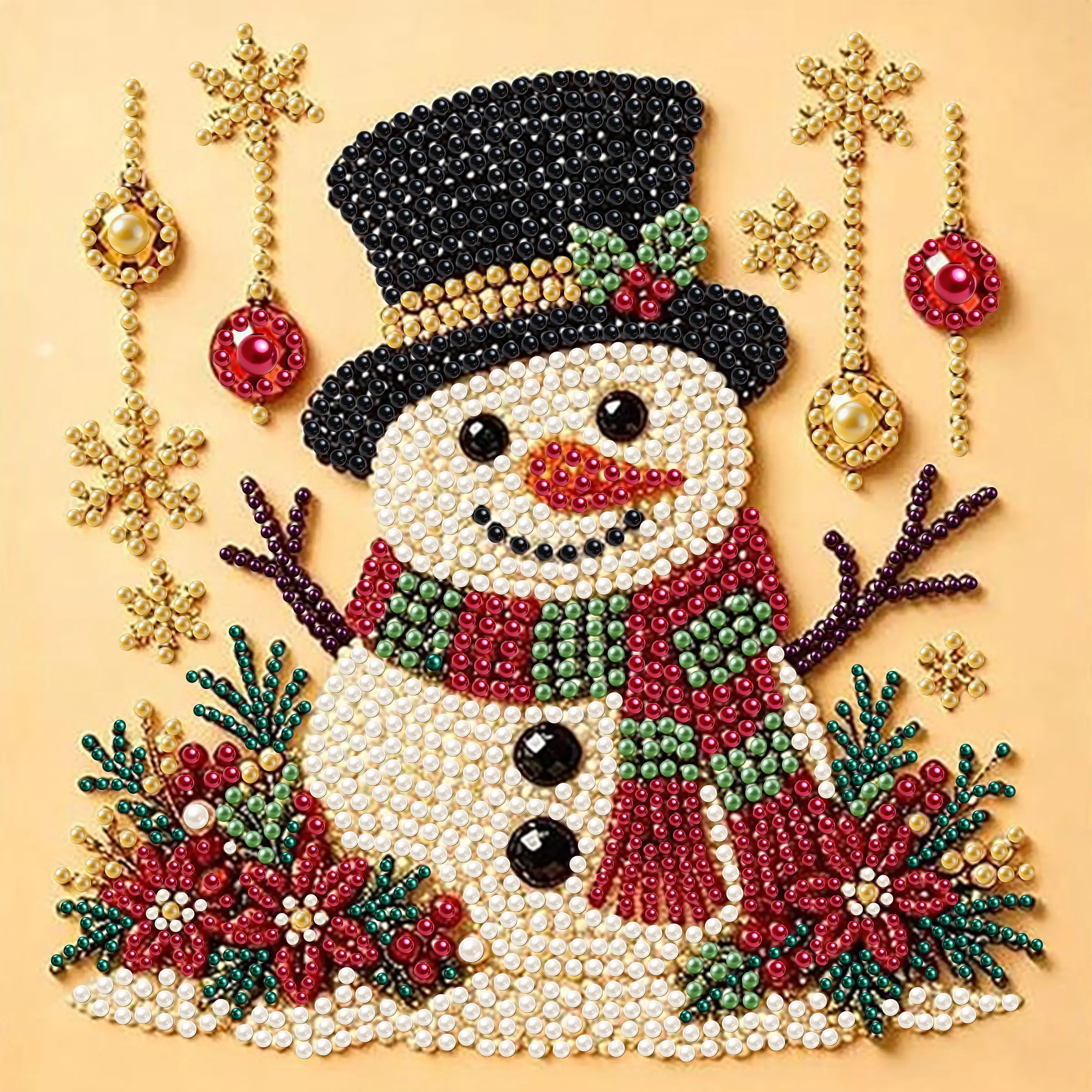 Christmas Snowman Diamond Painting Kit,Diamond Art Kits,Pearl Art Kits for Adults,Special Shaped Diamond Art,Pearl Beads Art Craft,Beginner Diamond Mosaic Art,Gem Painting,12x12inch