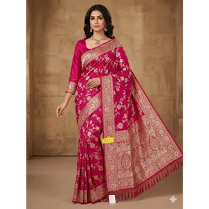 Royal Banarasi Silk Saree with Rich Zari Weaving | Elegant Festive Collection