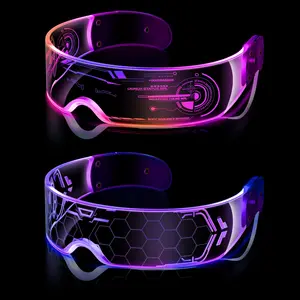 LED Multi-Color Glow Glasses, perfect for parties, concerts, and nightclubs, featuring adjustable colors and a 2048 cyberpunk style. Light Lightweight gifts boyfriend anniversary gift tween gifts
