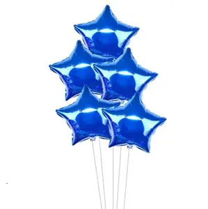 5 18in blue star balloons