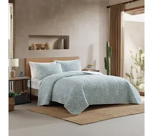 Wrangler Prairieland Paisley Blue Cotton King Quilt Set