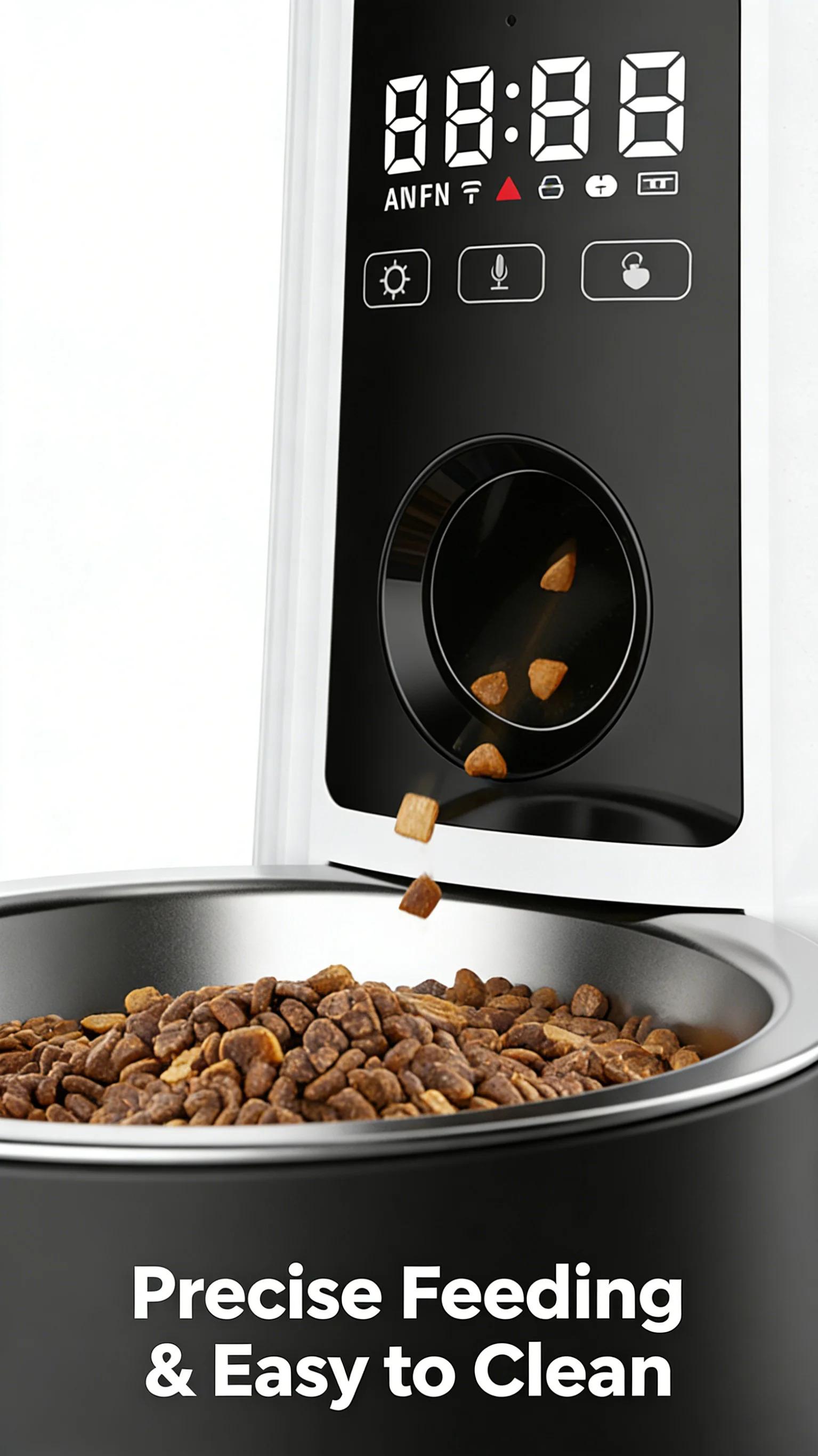 Smart Automatic Stainless Steel Pet Feeder Simple Scheduled Dog Cat Food Dispenser with Auto Bowls & Feeders for Pets Smart Automatic Stainless Steel Pet Feeder Simple Scheduled Dog Cat Food Dispenser with Auto Bowls & Feeders for Pets