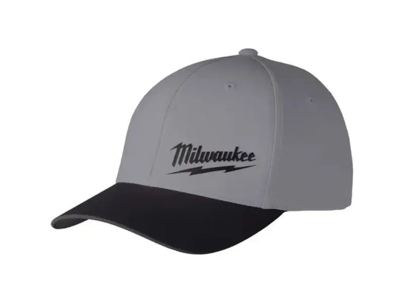 Milwaukee Electric Tool Performance Baseball Cap - Dark Gray Split Color, Cooling, Moisture-Wick, Quick-Drying, Breathable Fitted Lightweight, Size Options: L, XL, Extra Large, Uv Protection, Adults, Baseball & Softball