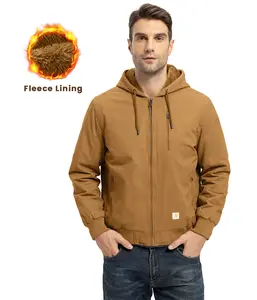 TBMPOY Men's Warm Full Zip Work Cotton Jacket