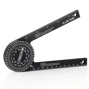 7-Inch Aluminum Miter Saw Protractor, Precision Laser-Etched Angle Finder with Measuring Rulers, Rustproof Carpentry Tool for Crown Molding, Baseboards, Woodworking and Construction Projects